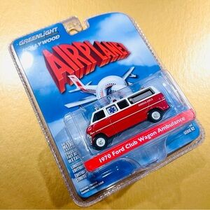 1970 Ford Club Wagon Ambulance - Airplane - Sealed Die-Cast Greenlight Hollywood